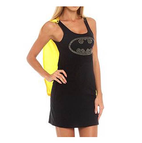 Batman Batgirl Nightgown with Cape and Studded Logo